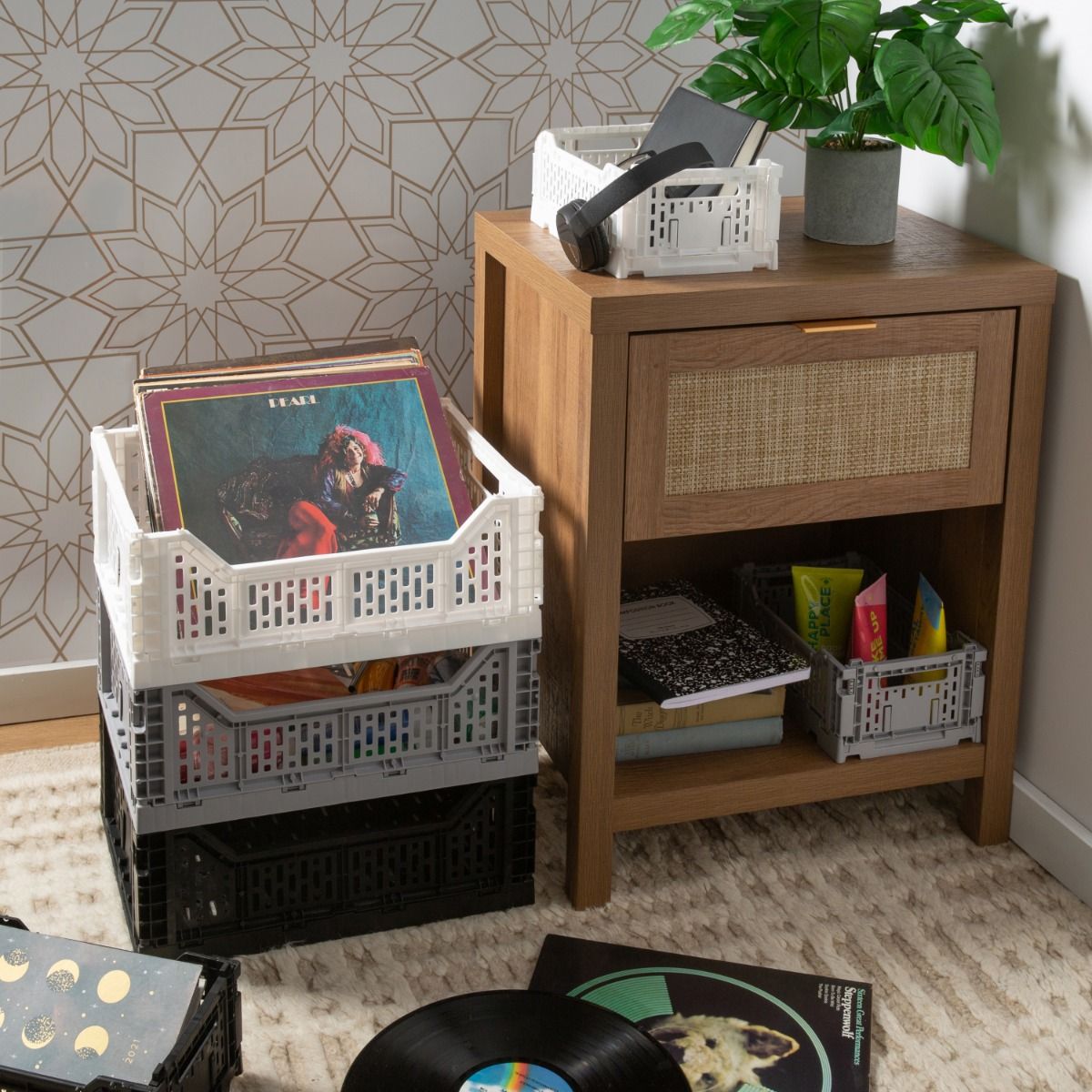 Fuller Black Foldable Basket - 15L